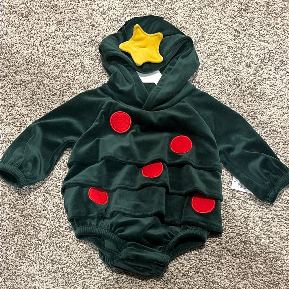 Old Navy Baby Christmas Tree Bubble Outfit Size 3-6 months NWT